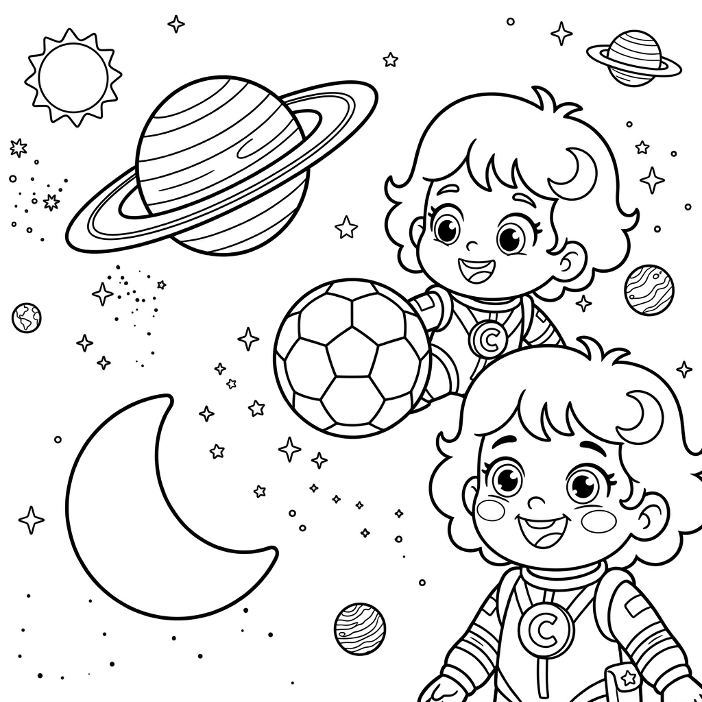Colorea el Fútbol Espacial